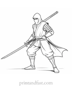 ninja coloring page intricate