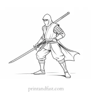 ninja coloring page intricate