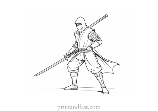 ninja coloring page intricate