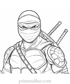 ninja coloring page mask