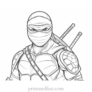 ninja coloring page mask