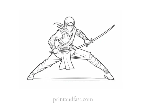 ninja coloring page outfit