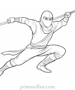 ninja coloring page realistic