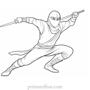 ninja coloring page realistic