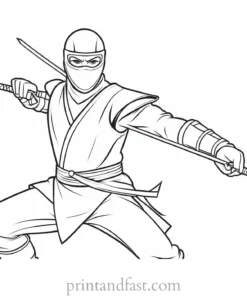 ninja coloring page simple