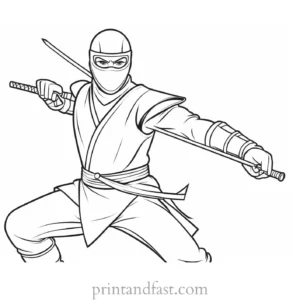 ninja coloring page simple