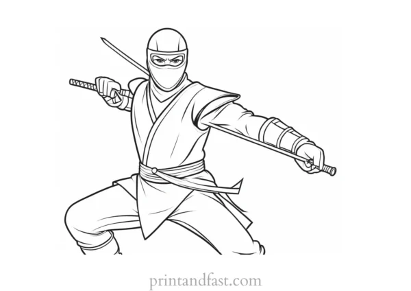 ninja coloring page simple