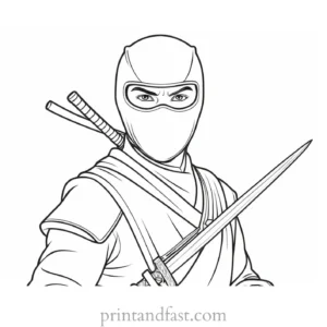 ninja coloring page sword