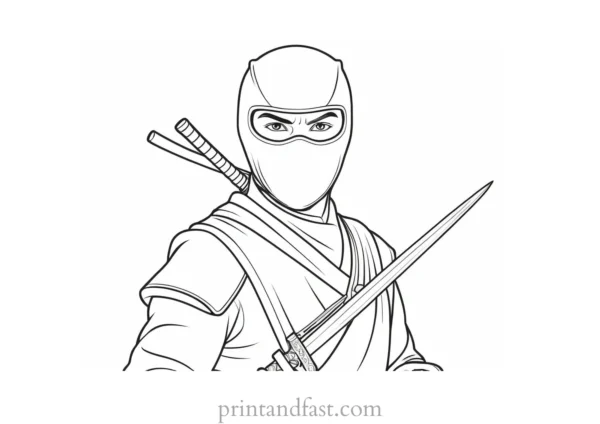 ninja coloring page sword