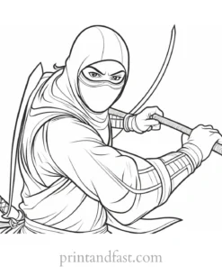 ninja coloring page traditional