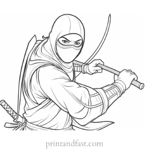 ninja coloring page traditional