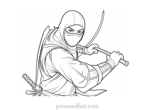 ninja coloring page traditional