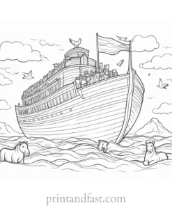 noahs ark coloring with God