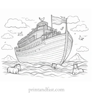 noahs ark coloring with God