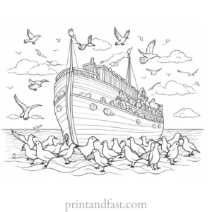 noahs ark coloring with birds