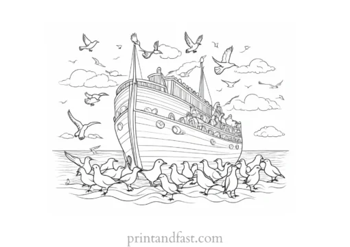 noahs ark coloring with birds