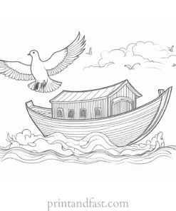 noahs ark coloring with dove