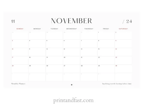 november 2024 calendar printable