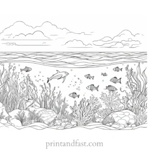 ocean life coloring page