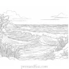 ocean scene coloring page