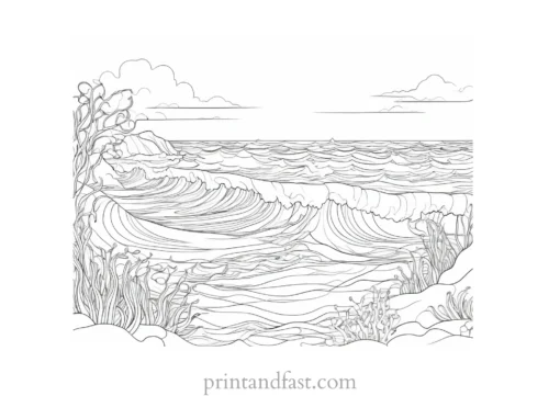 ocean scene coloring page