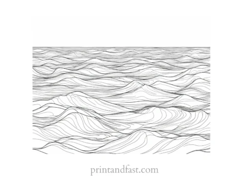 ocean waves coloring page