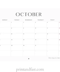 october 2024 calendar printable