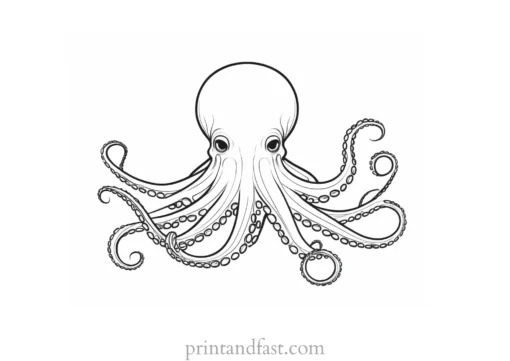 octopus coloring page advanced