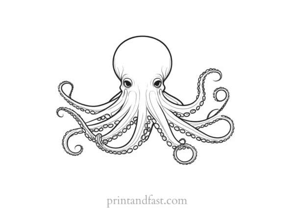 octopus coloring page advanced