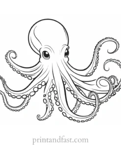 octopus coloring page cartoon