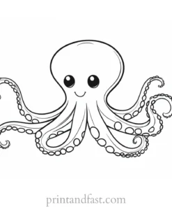 octopus coloring page cute