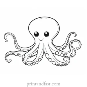 octopus coloring page cute