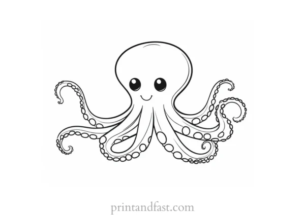 octopus coloring page cute