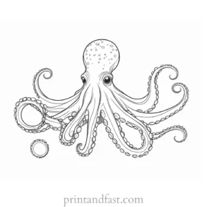 octopus coloring page detailed