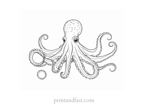 octopus coloring page detailed