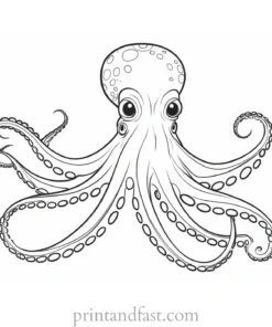 octopus coloring page easy