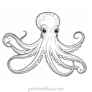 octopus coloring page easy