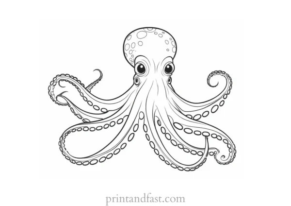 octopus coloring page easy