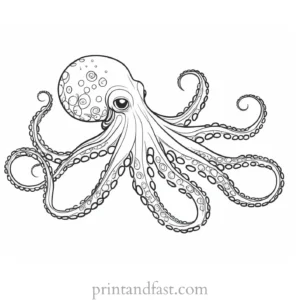 octopus coloring page for adults