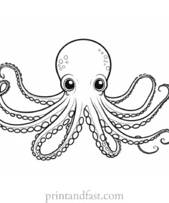 octopus coloring page for kids