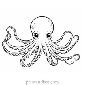 octopus coloring page for kids