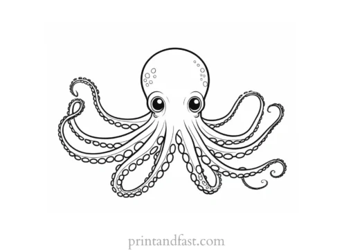 octopus coloring page for kids