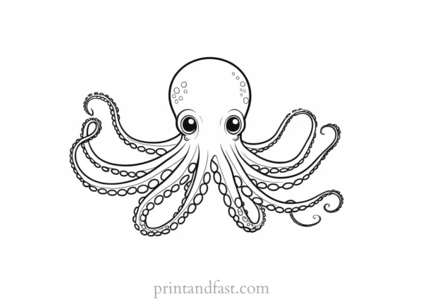 octopus coloring page for kids