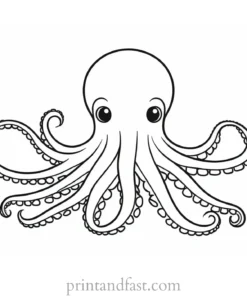 octopus coloring page for preschoolers