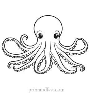 octopus coloring page for preschoolers