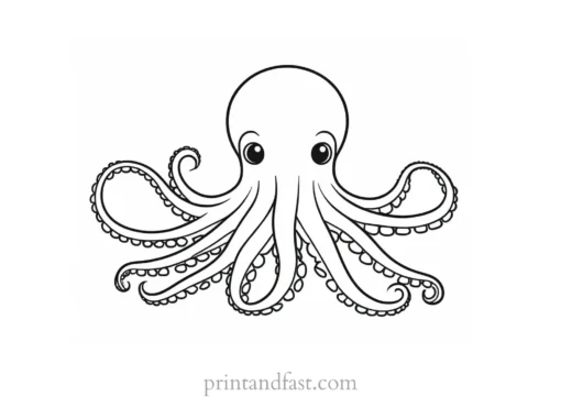 octopus coloring page for preschoolers