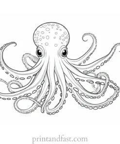 octopus coloring page underwater