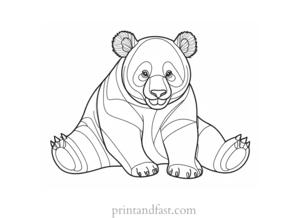 panda coloring page activity