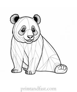 panda coloring page black and white