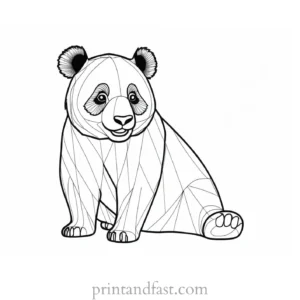 panda coloring page black and white